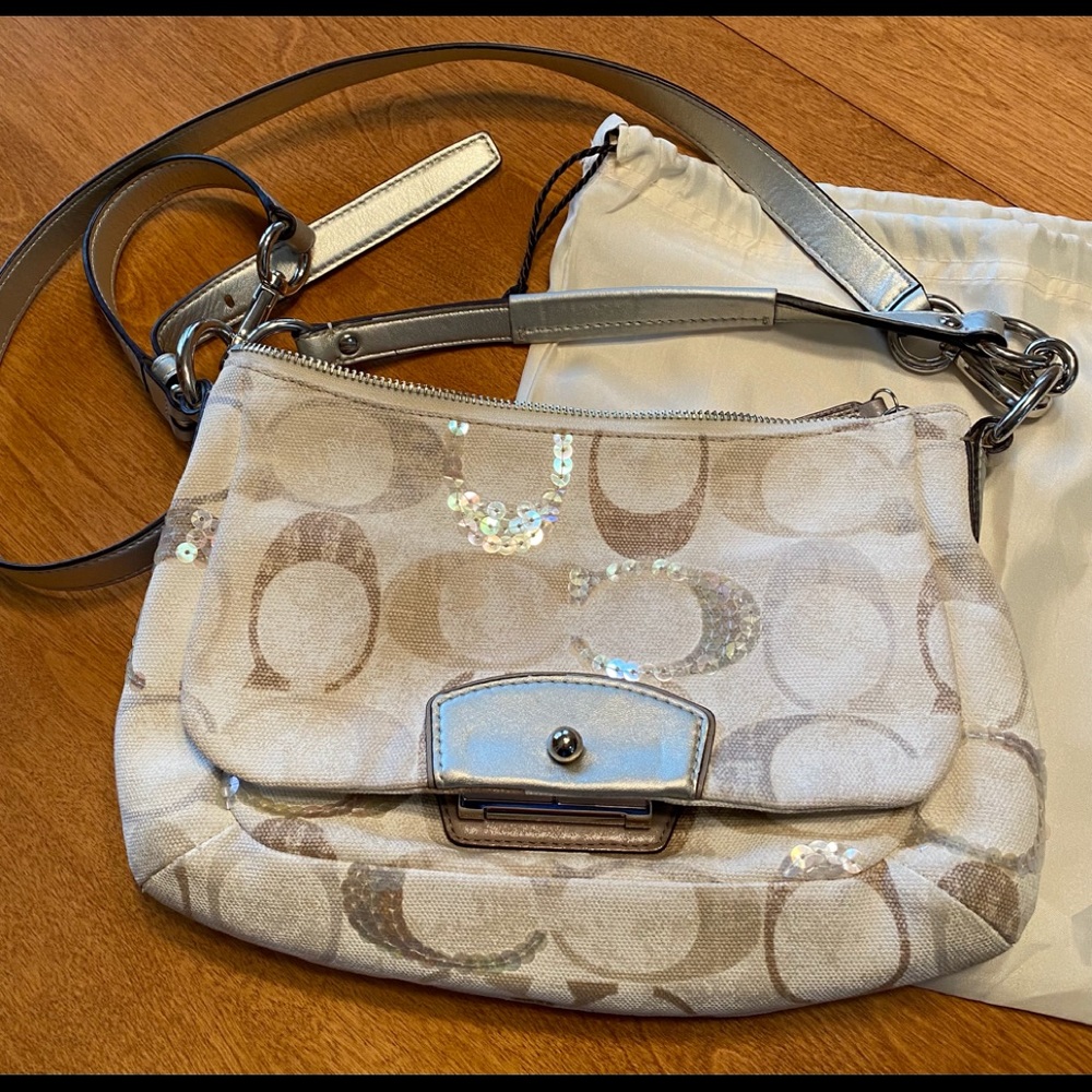 Coach Crossbody Sequine Purse convertible straps